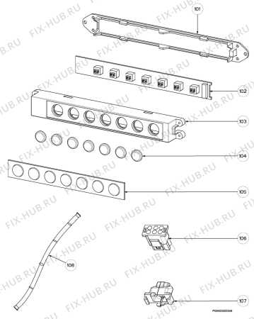 Взрыв-схема вытяжки Juno Electrolux JDI8670E - Схема узла Section 2